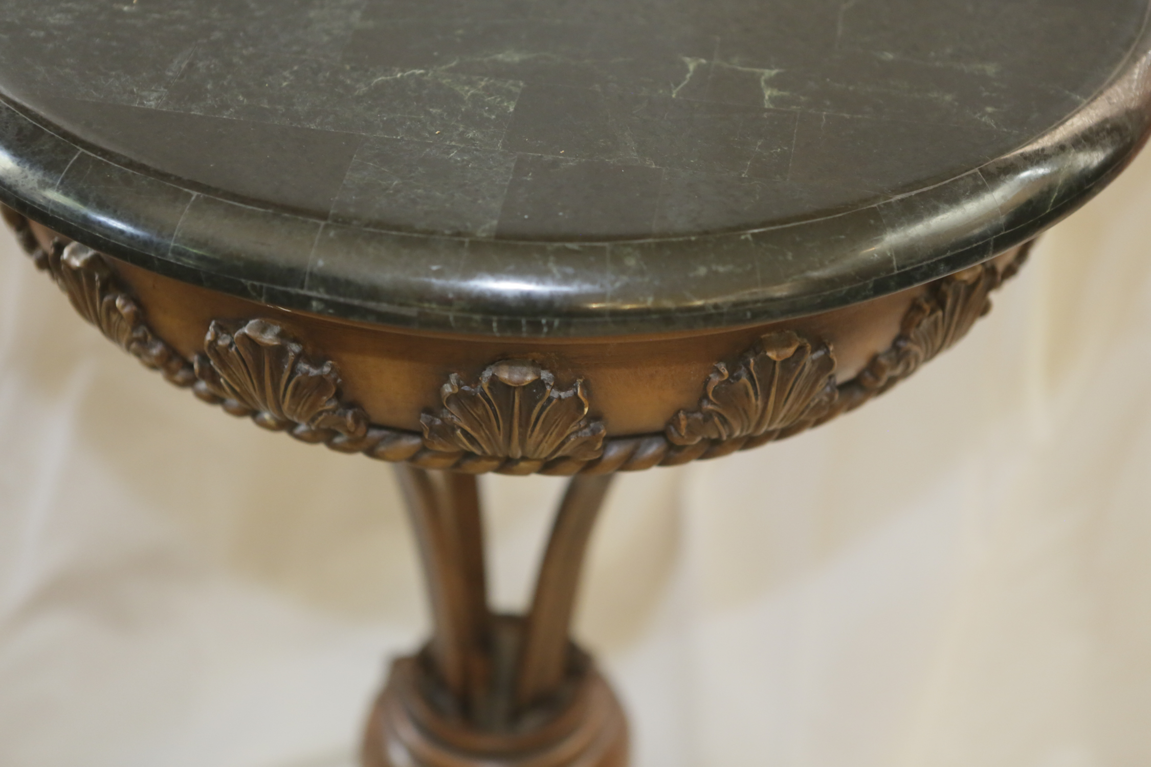 Ornate Stone Top Side Table