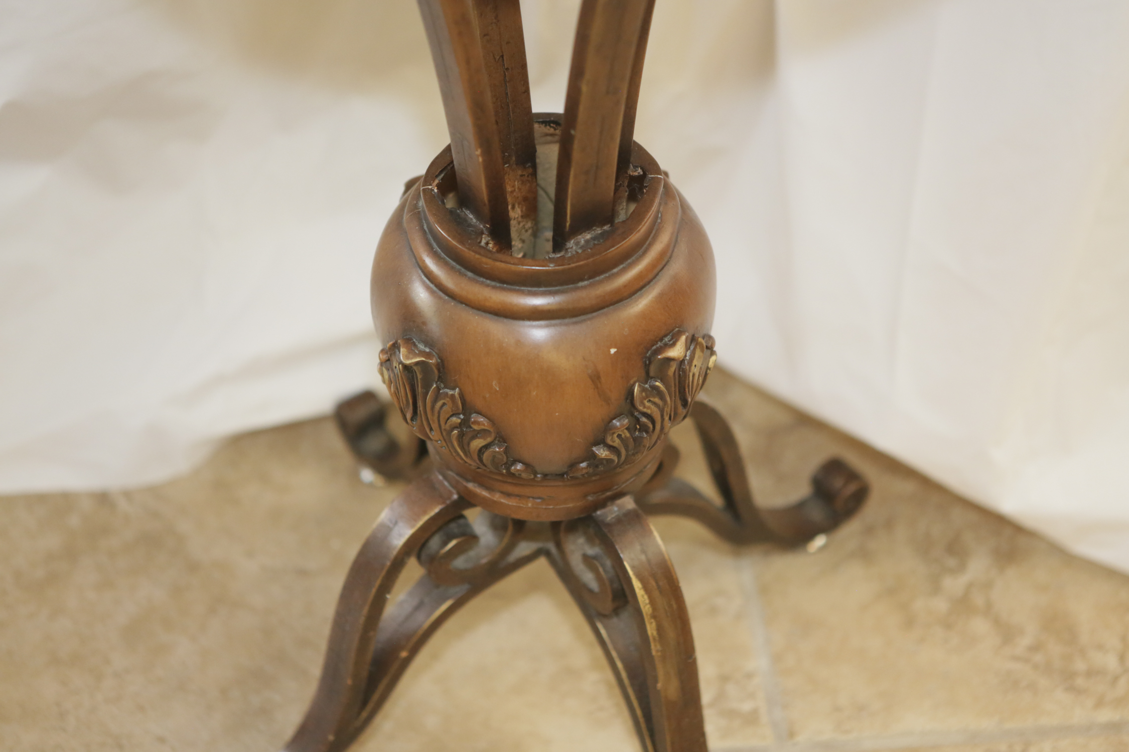 Ornate Stone Top Side Table