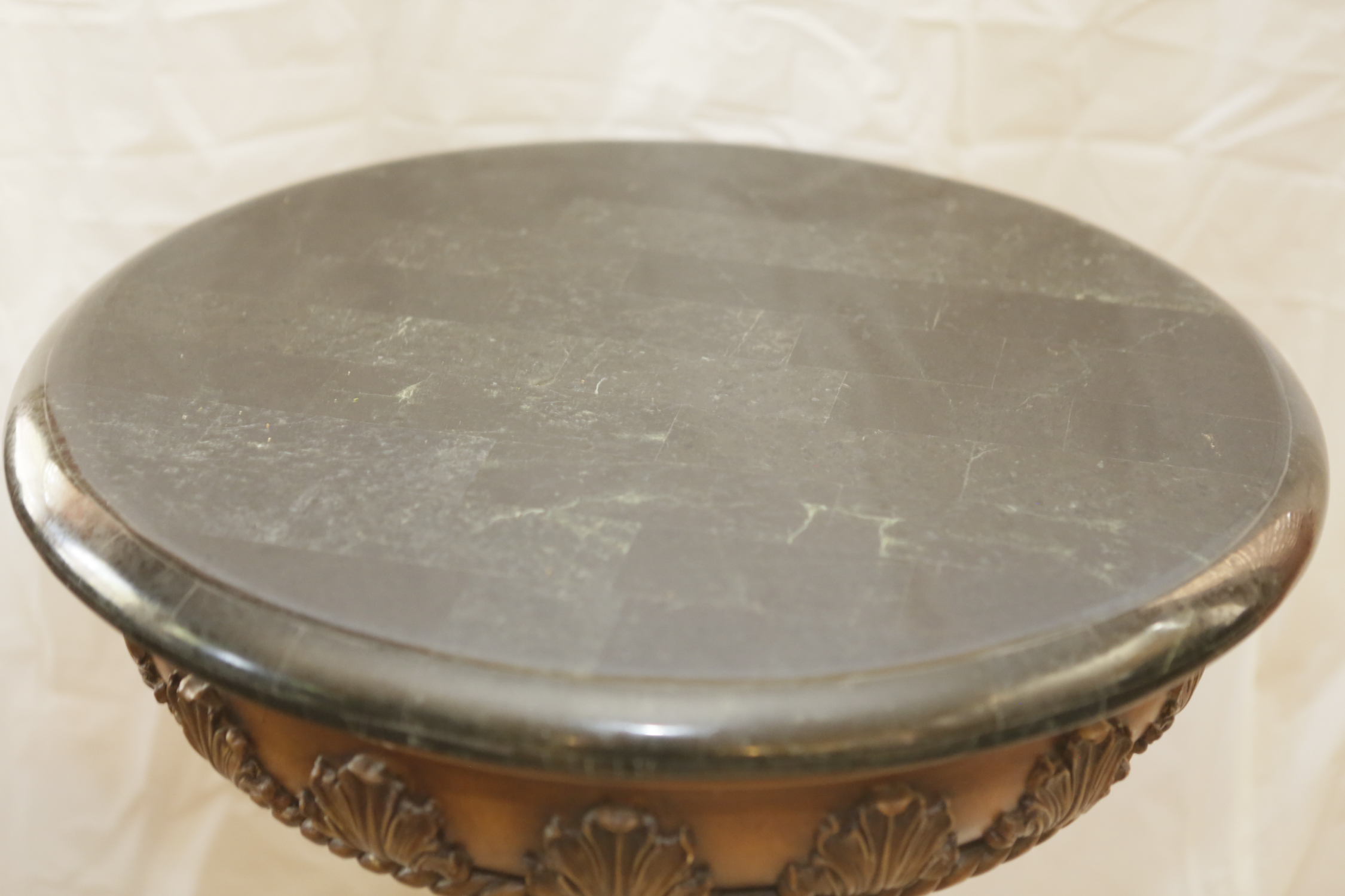 Ornate Stone Top Side Table