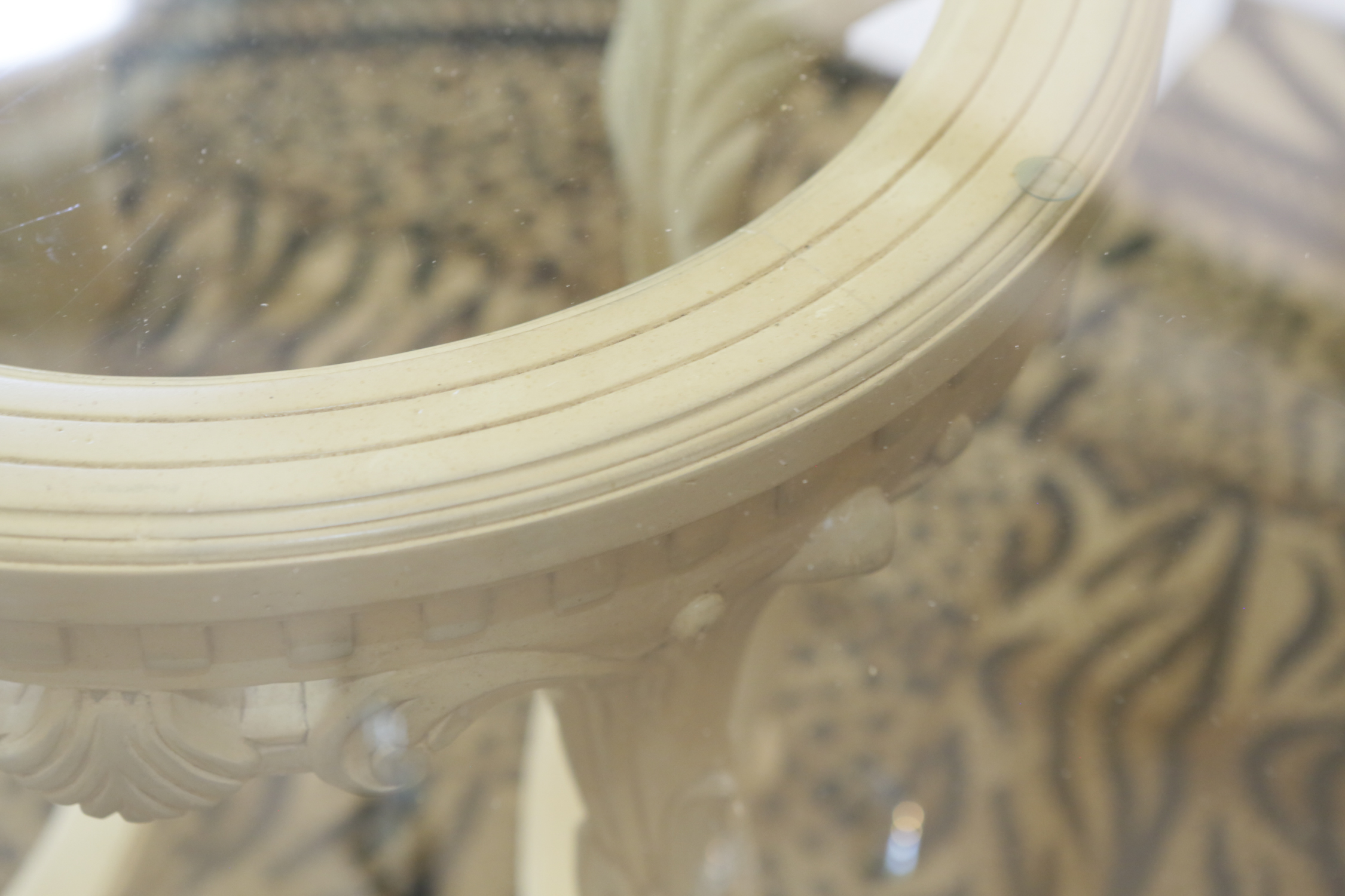 Contemporary Round Glass Top Dining Table