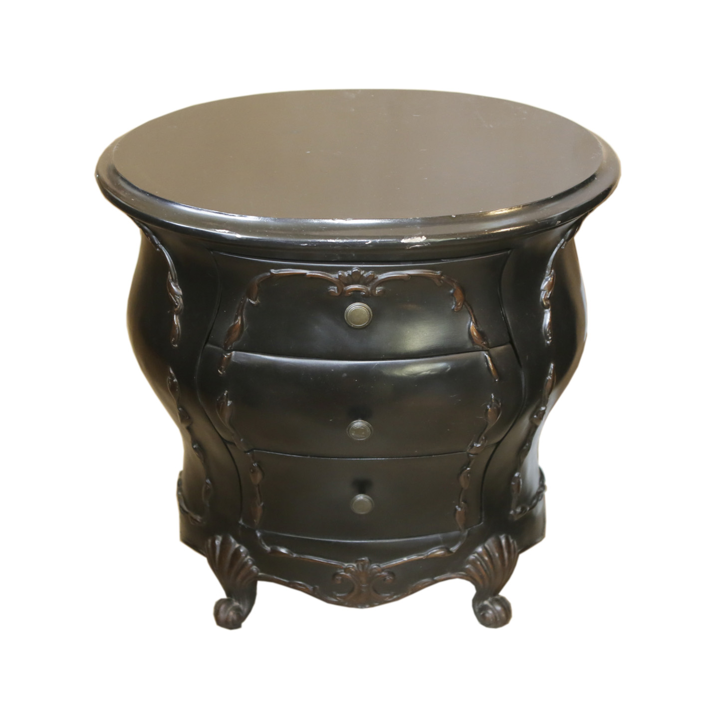 Contemporary French Bombe Style Side Table