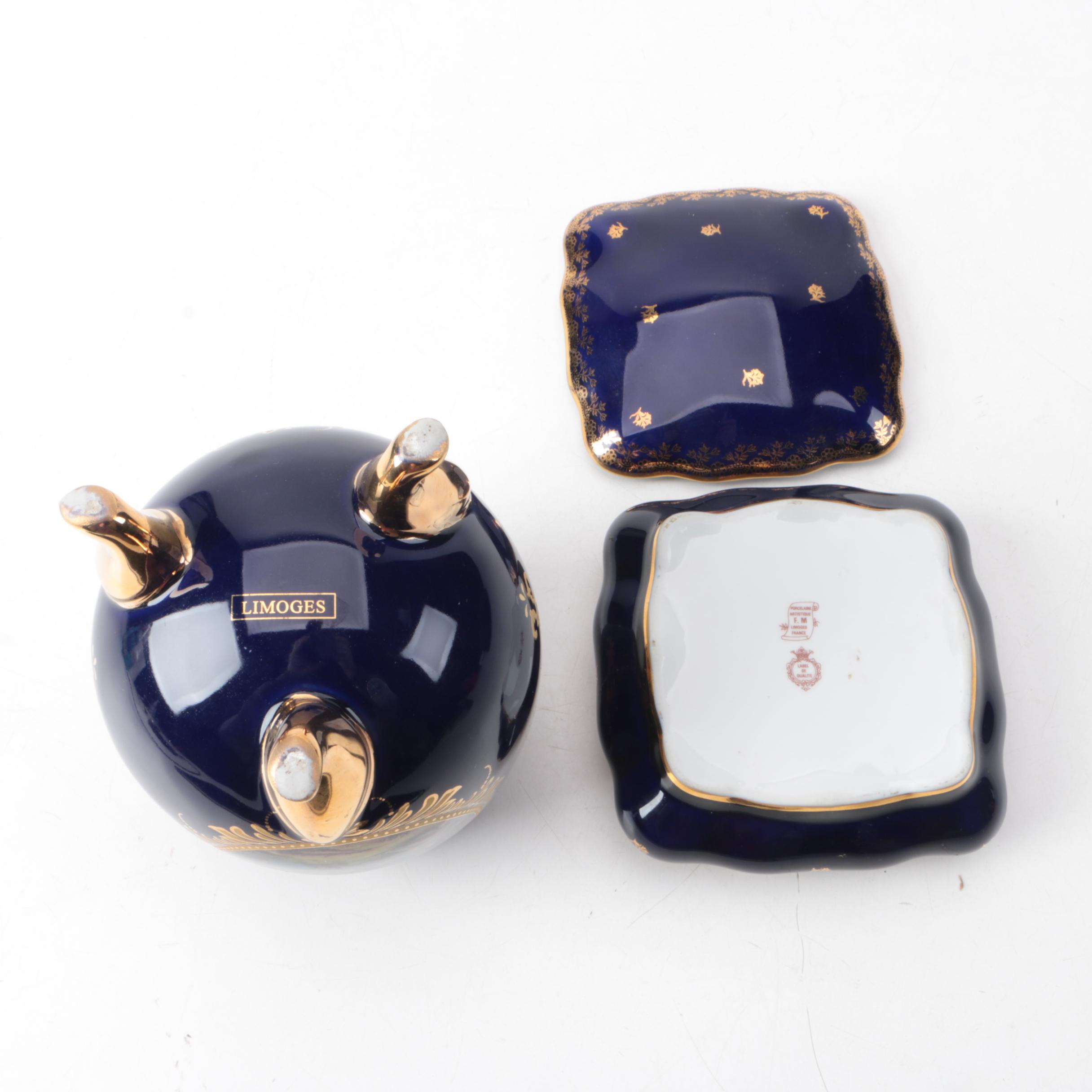 Limoges Trinket Box and Footed Egg
