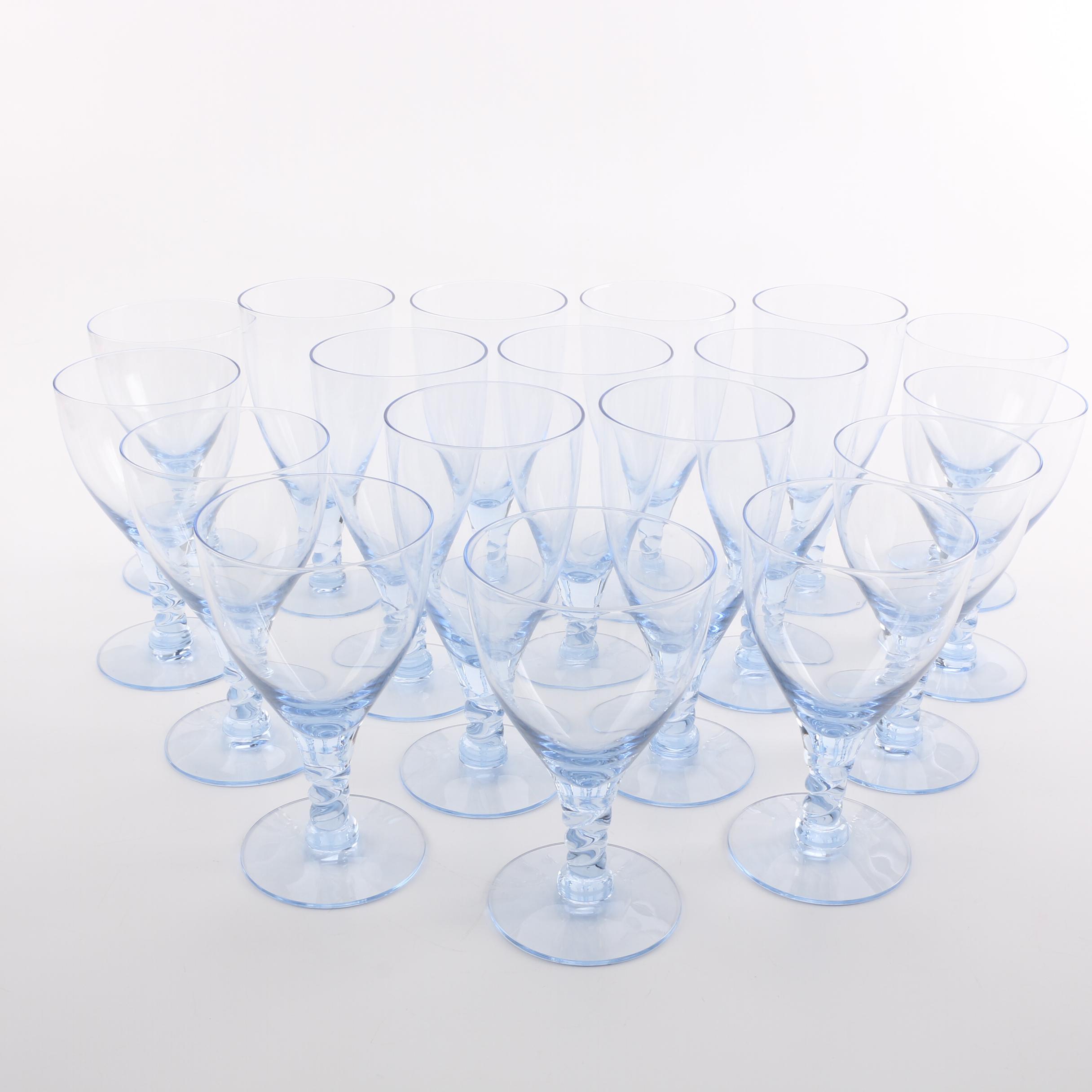 Light Blue Glass Stemware