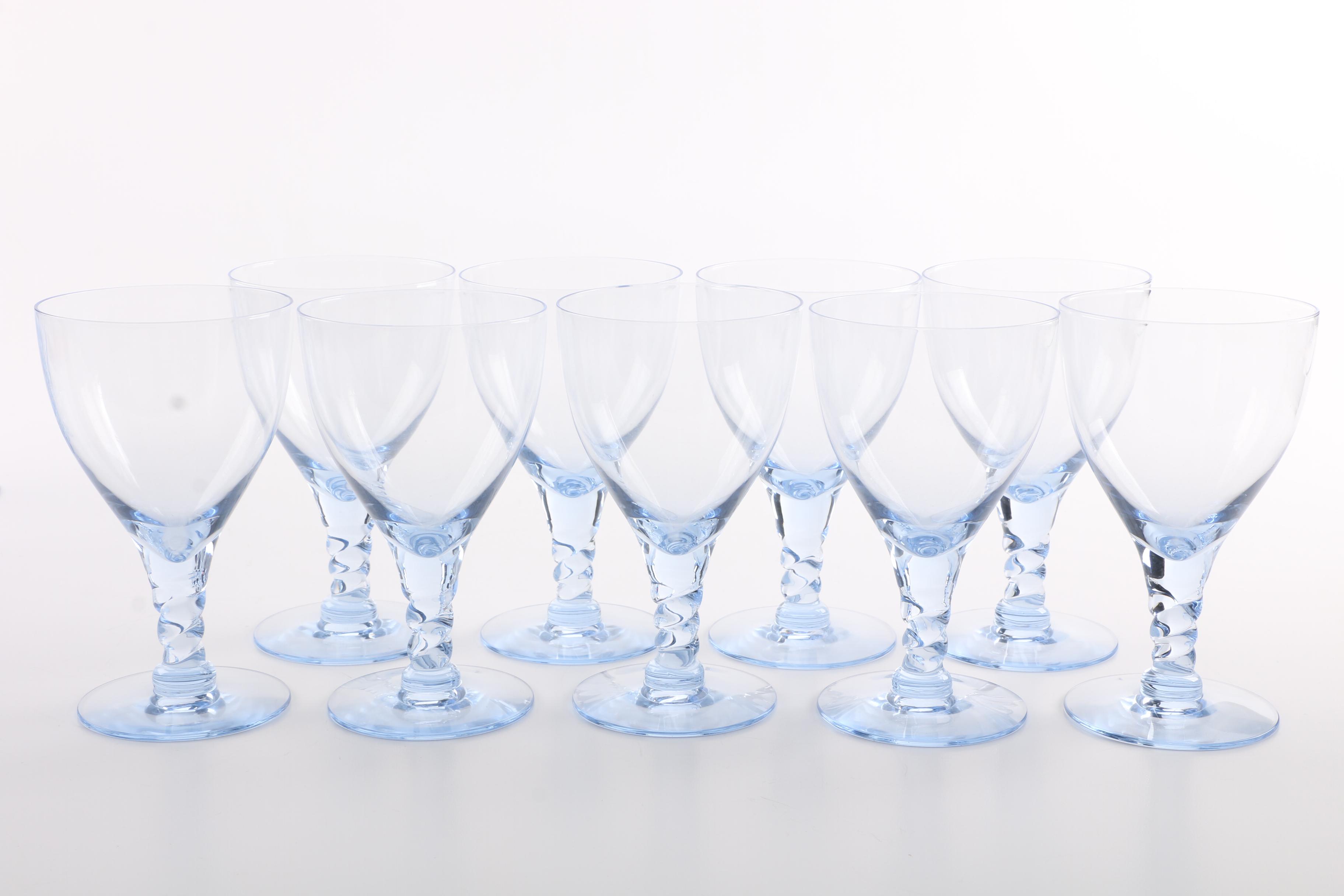 Light Blue Glass Stemware