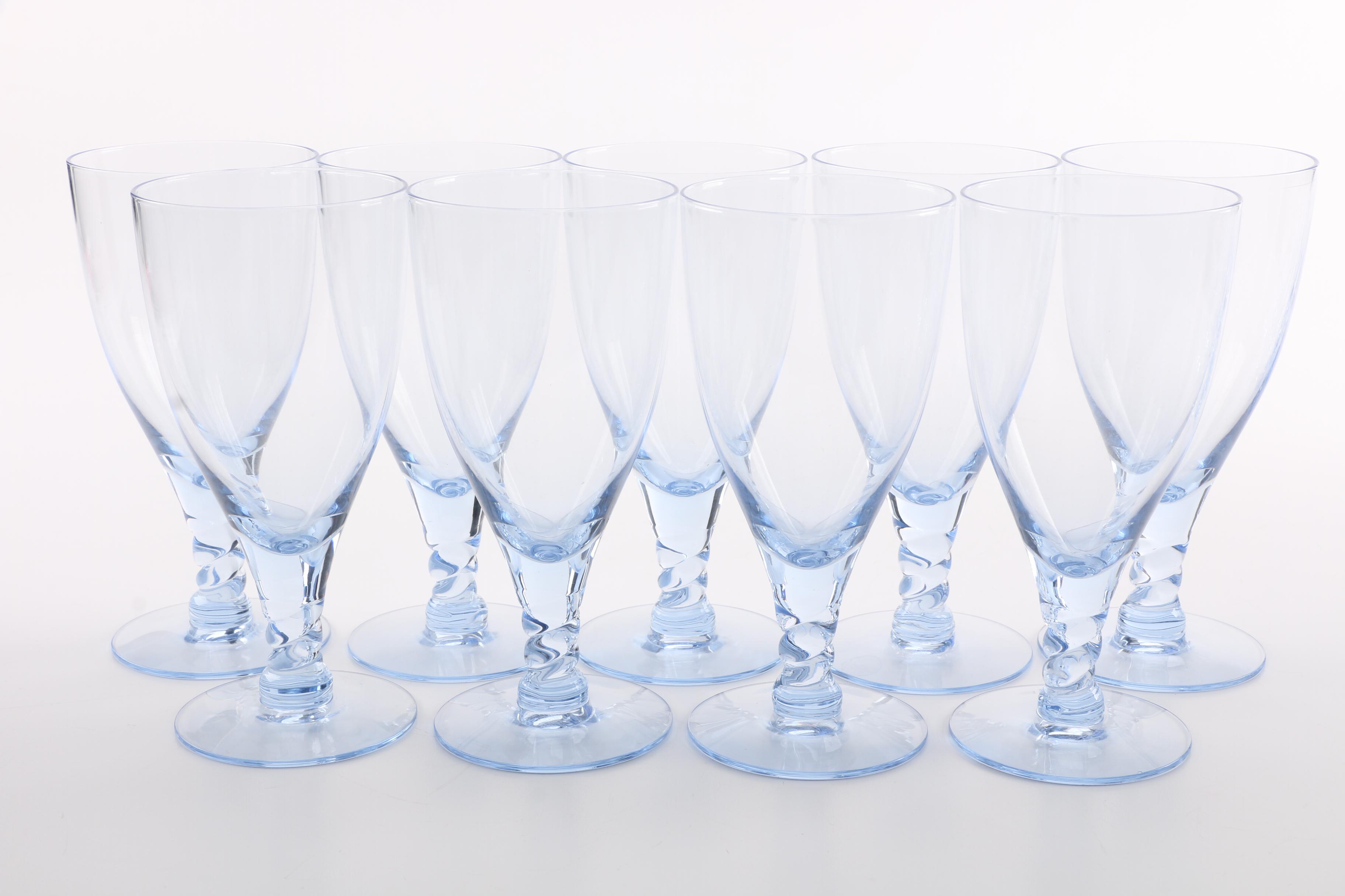 Light Blue Glass Stemware