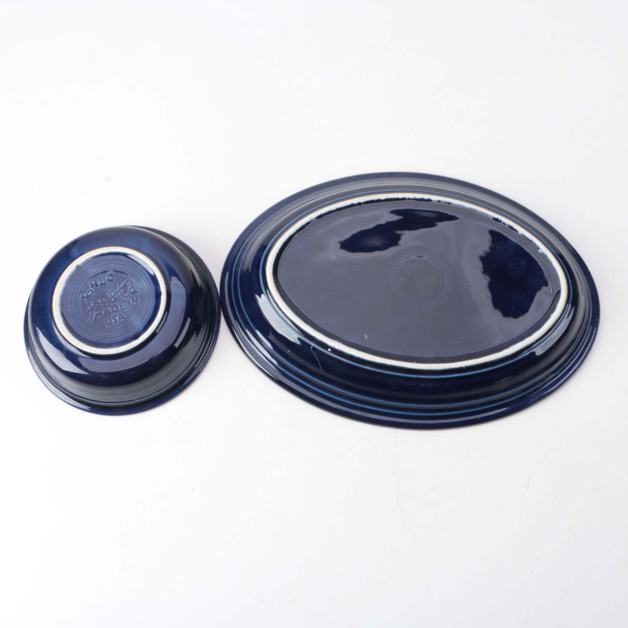 Homer Laughlin "Fiesta Cobalt Blue" Teapot and Serveware