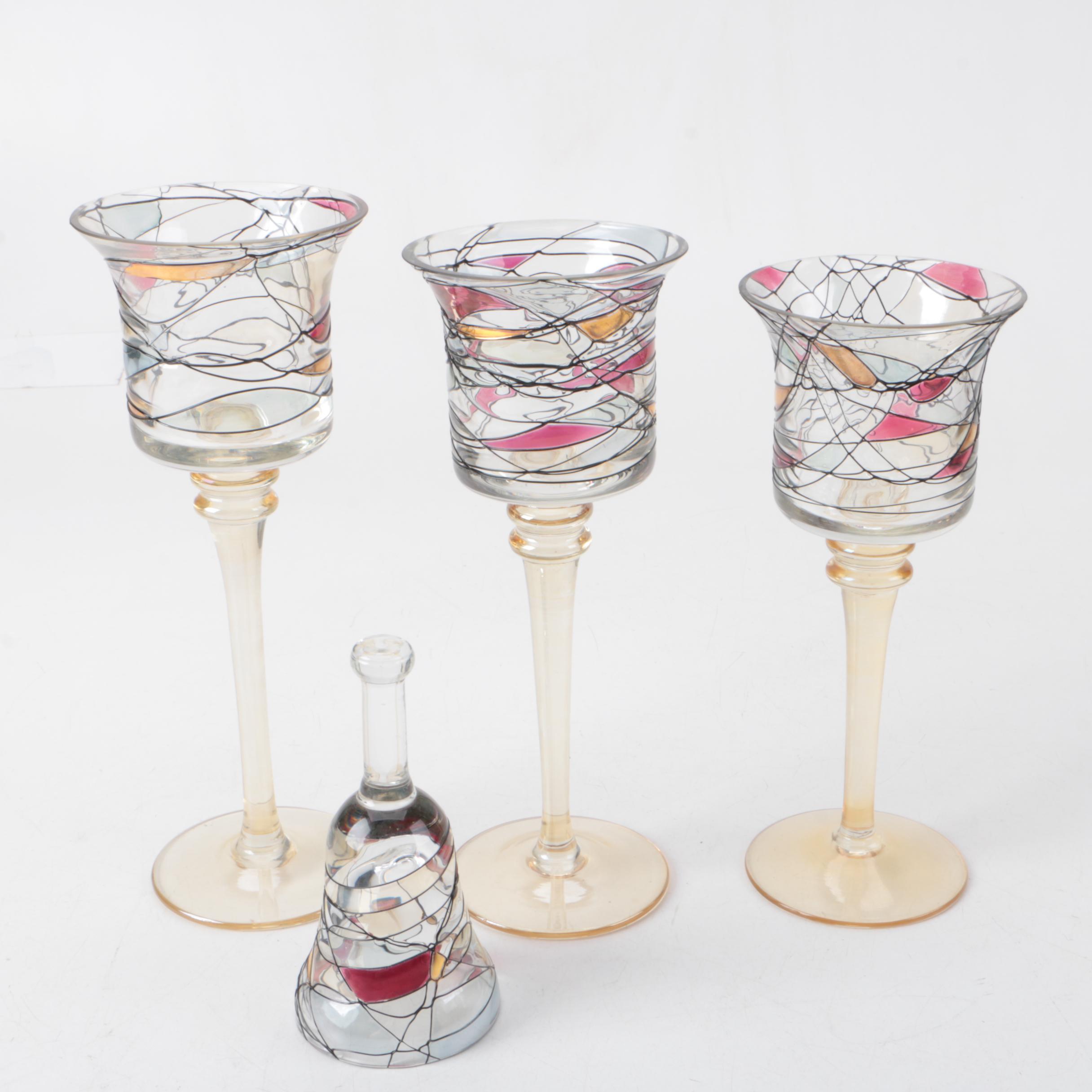 Contemporary Glass Serveware and Delft Style Trivet