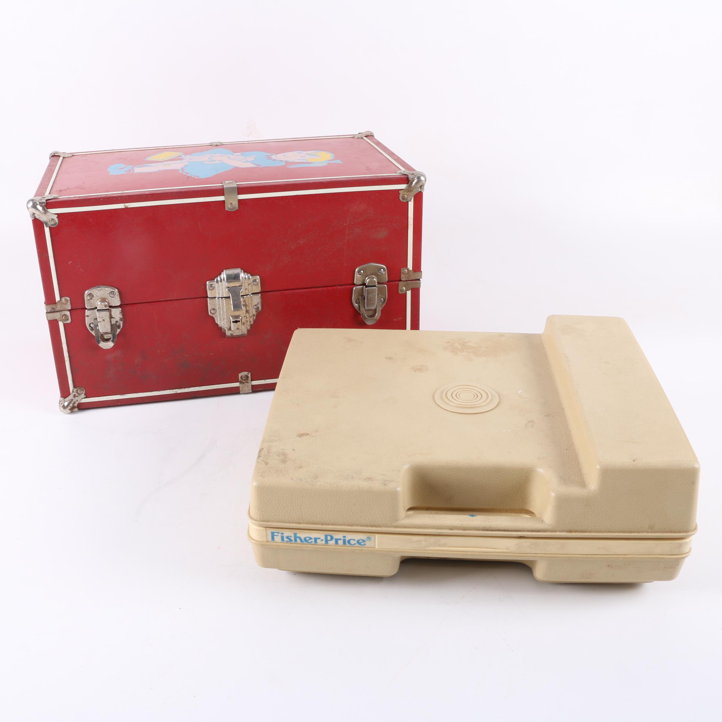 1980s Fisher-Price Portable "Phonograph" with Doll Trunk