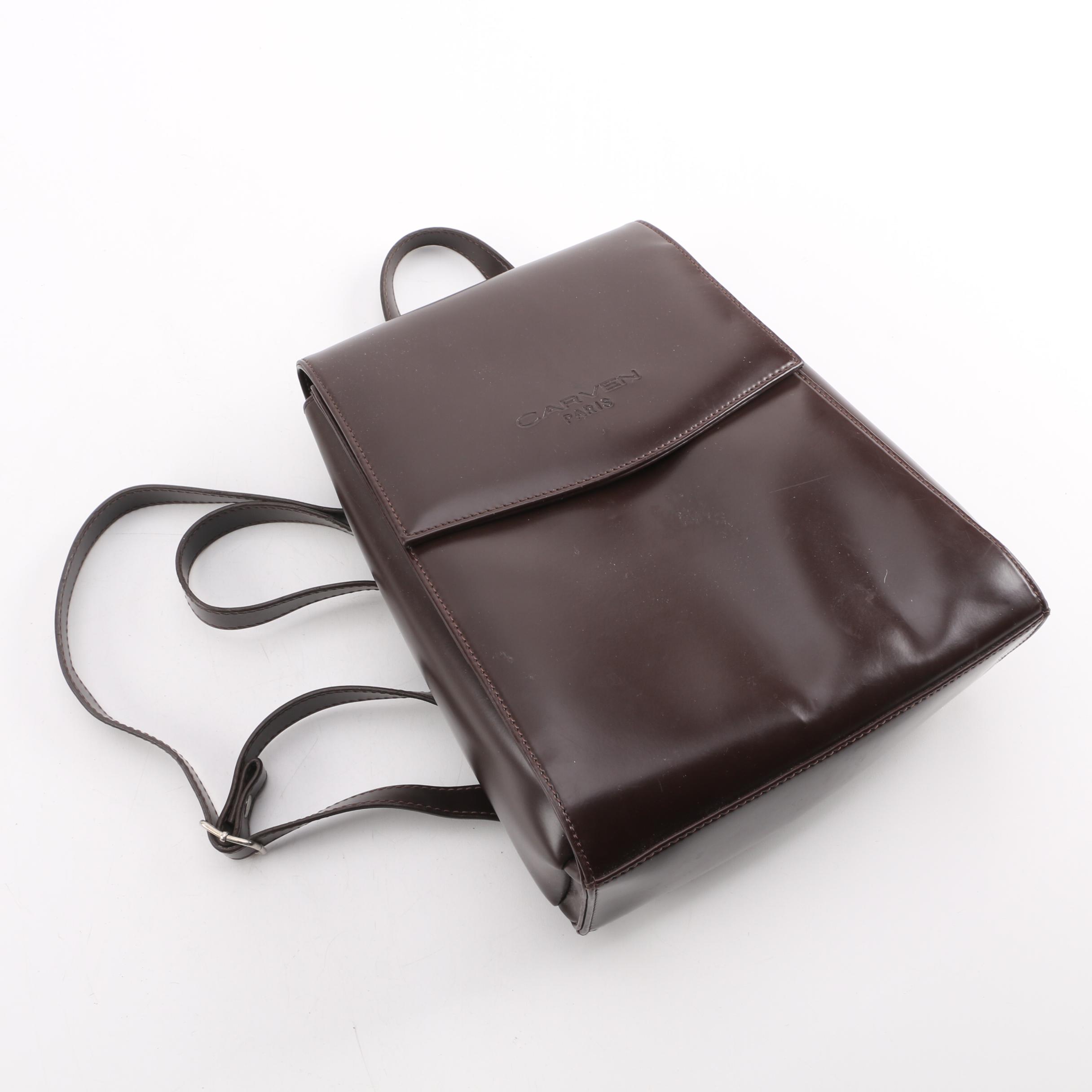 Carven of Paris Brown Leather Backpack Purse