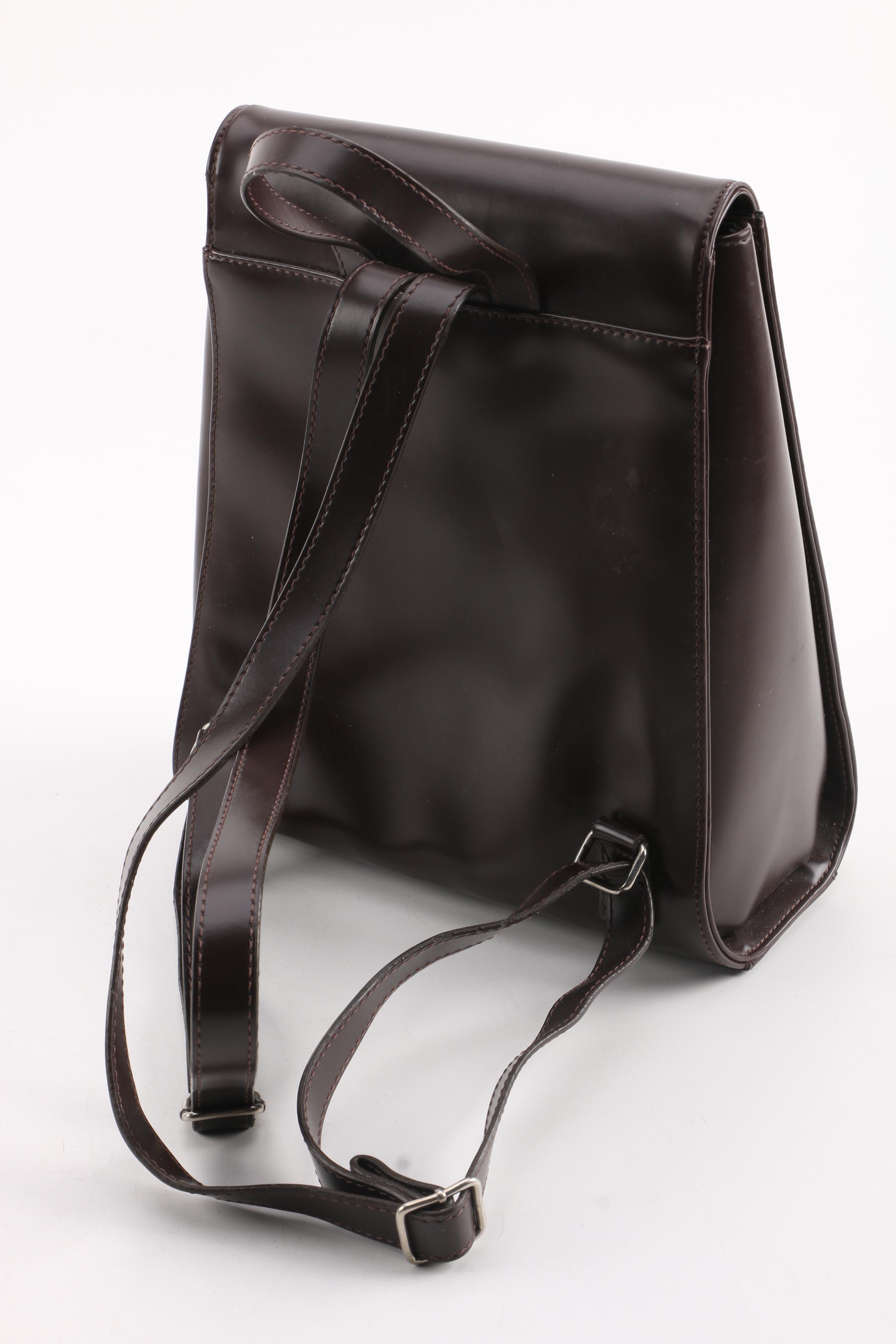 Carven of Paris Brown Leather Backpack Purse