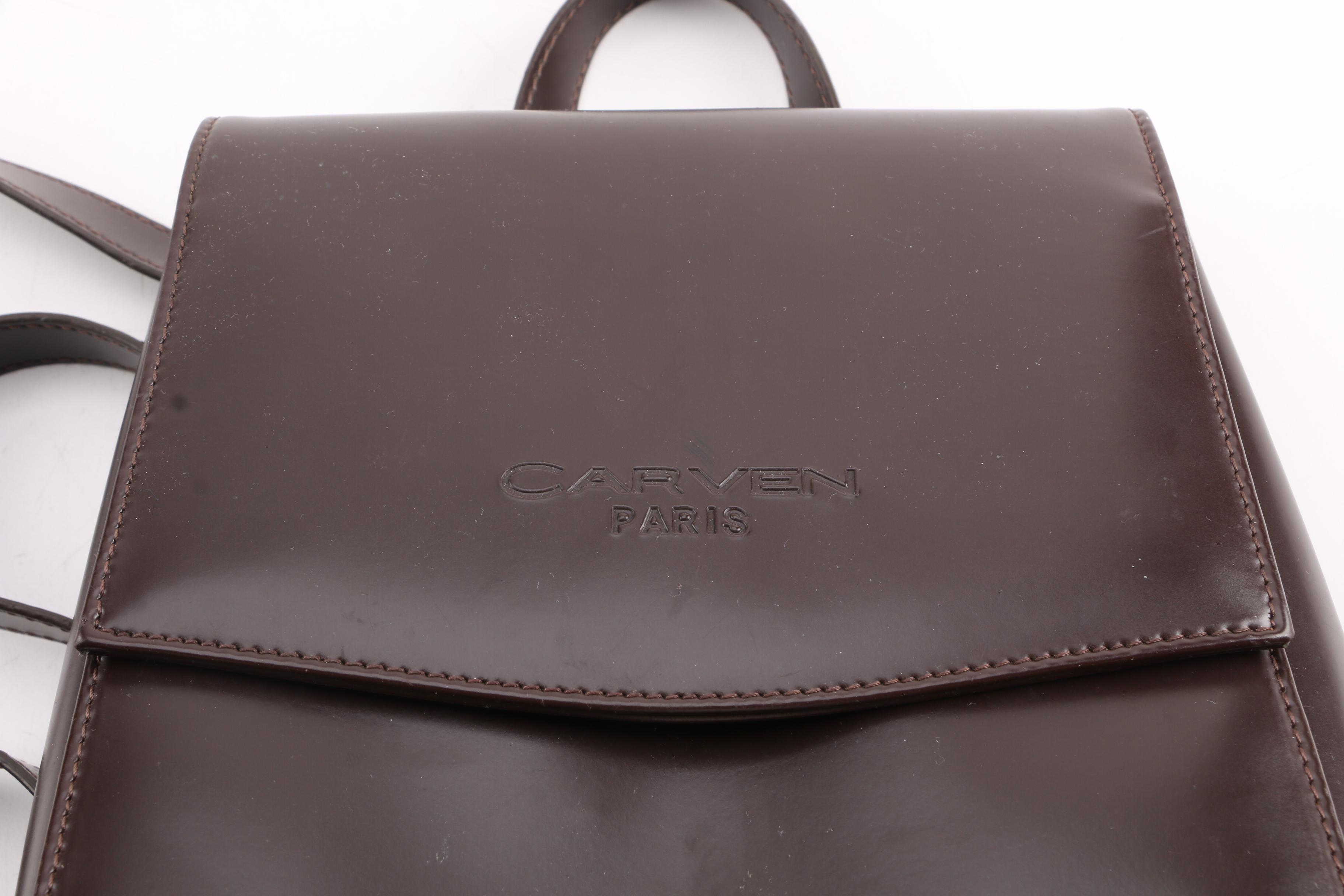 Carven of Paris Brown Leather Backpack Purse