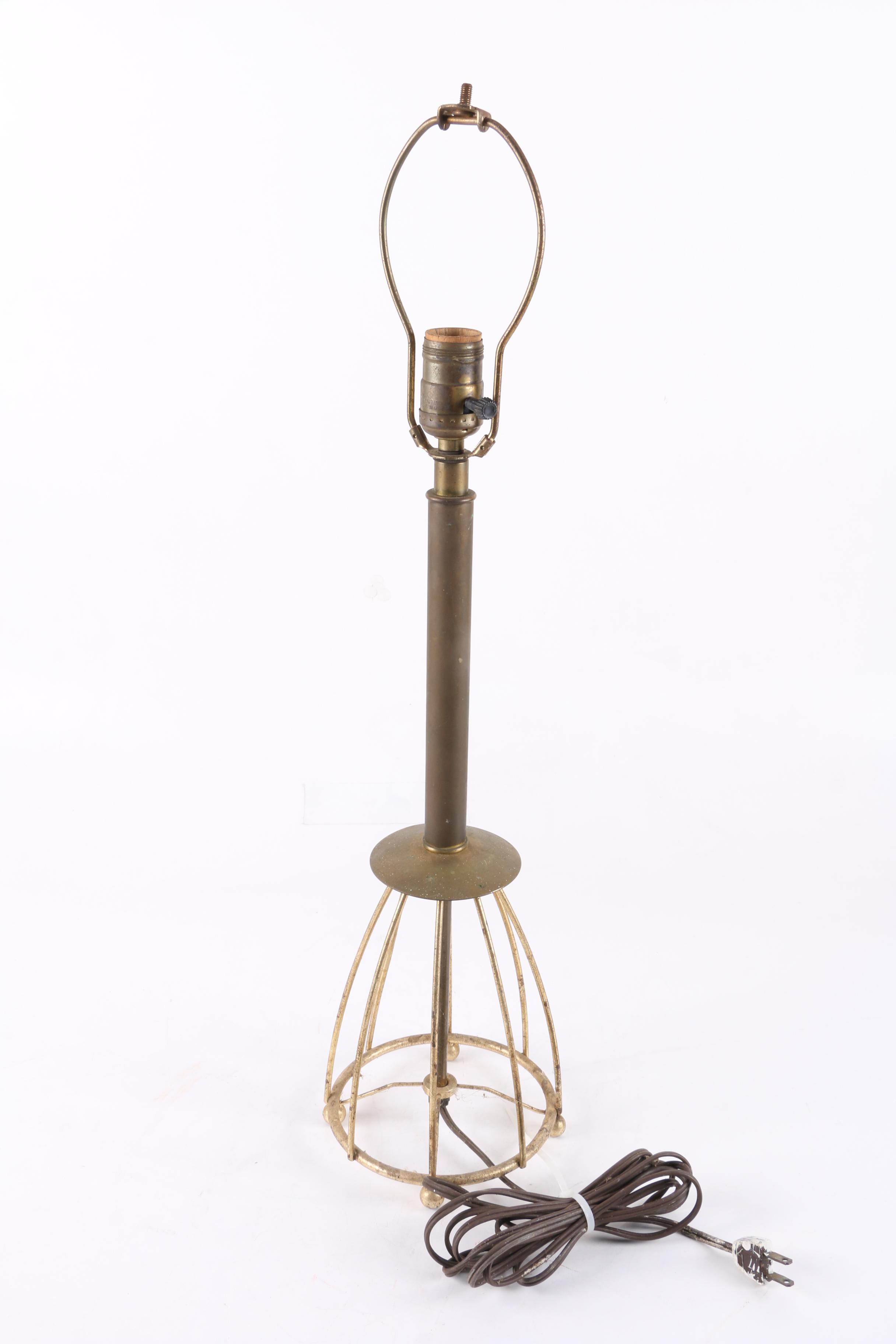 Unusual Vintage Metal Table Lamps Including a Saturn Lamp