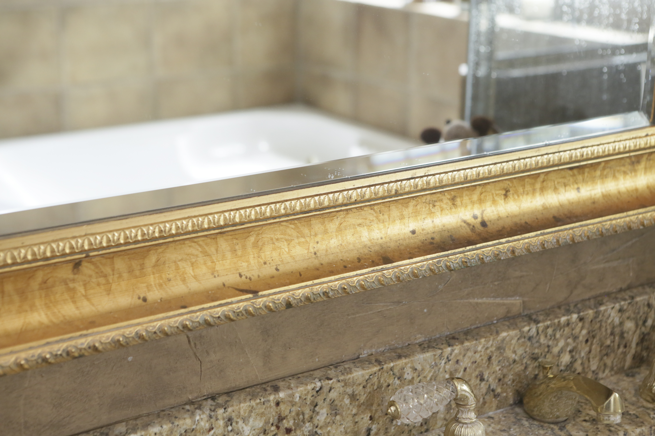 Over Sized Gold Toned Wall Mirror