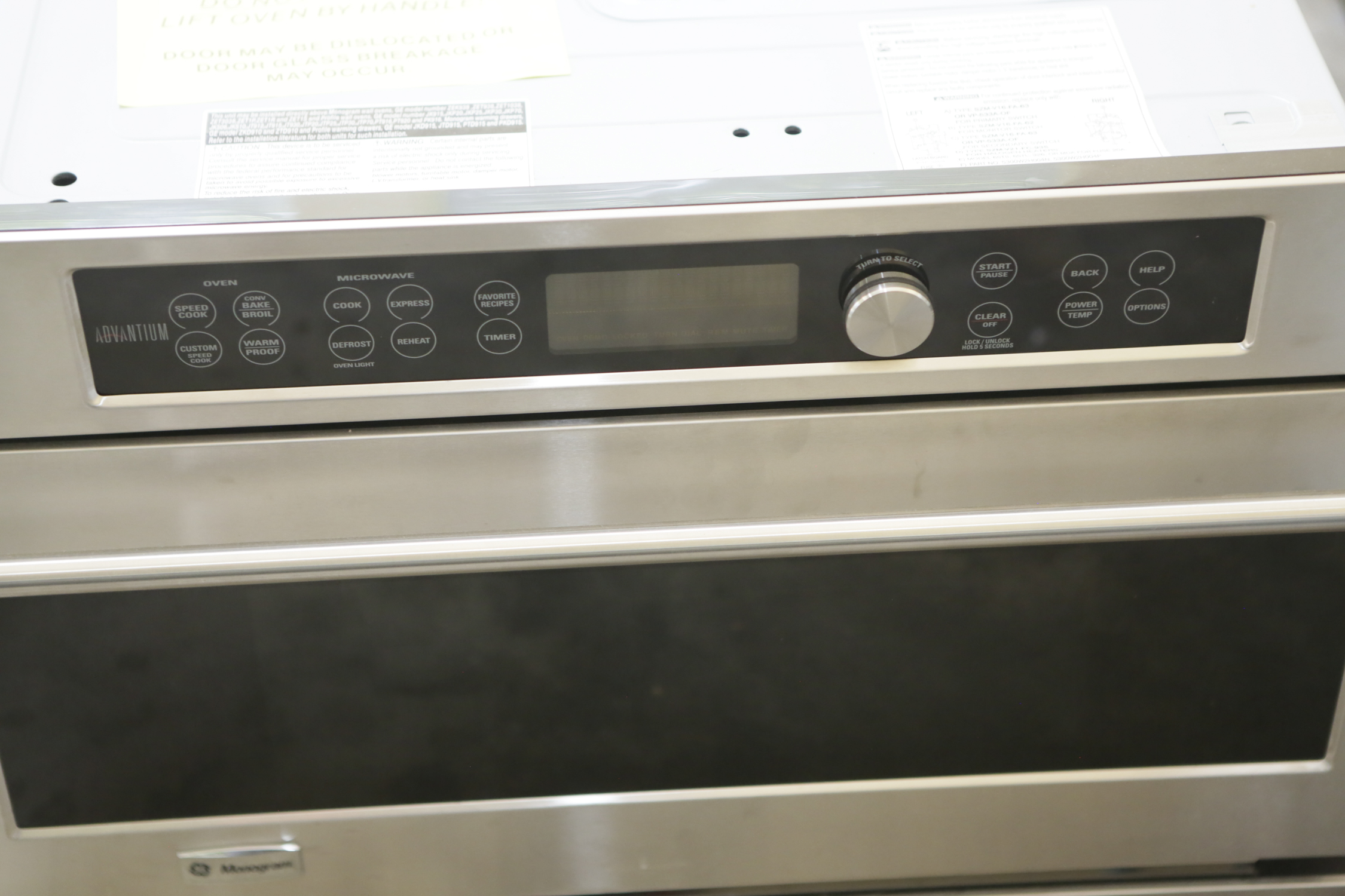 GE Monogram Stainless Steel Oven with Advantium Speedcook Technology