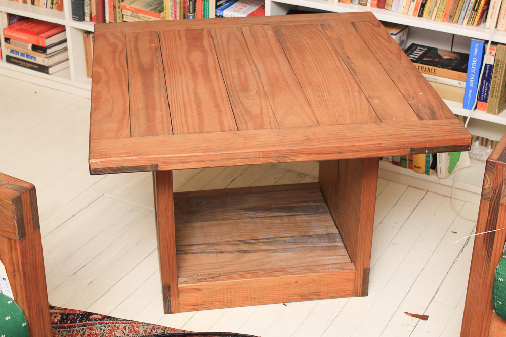 Vintage Pine Coffee Table and Two Pine Accent Tables
