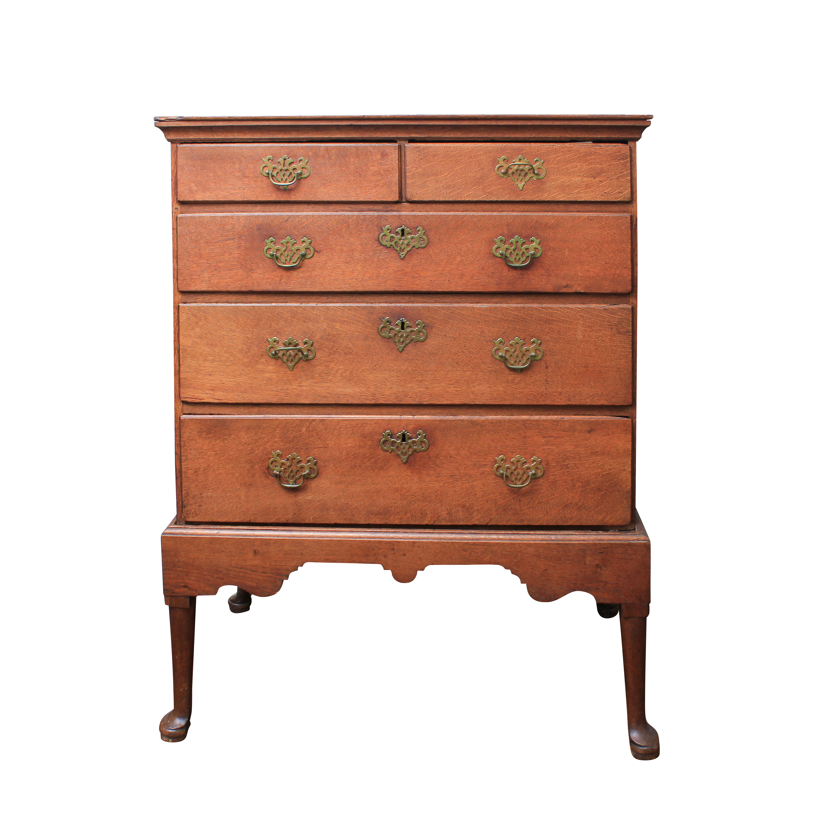 Period George II Oak Chest on Stand, Circa 1760