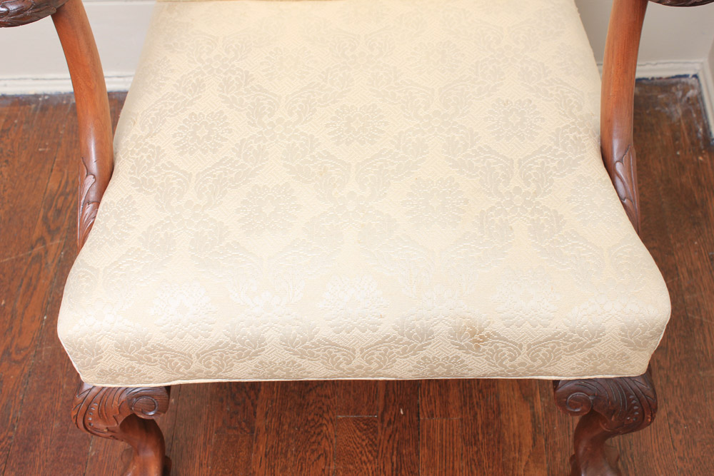 Chippendale Style Upholstered Armchair