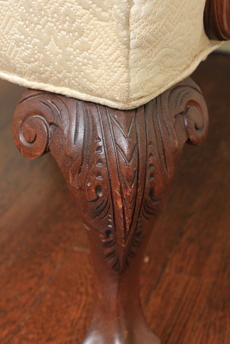 Chippendale Style Upholstered Armchair