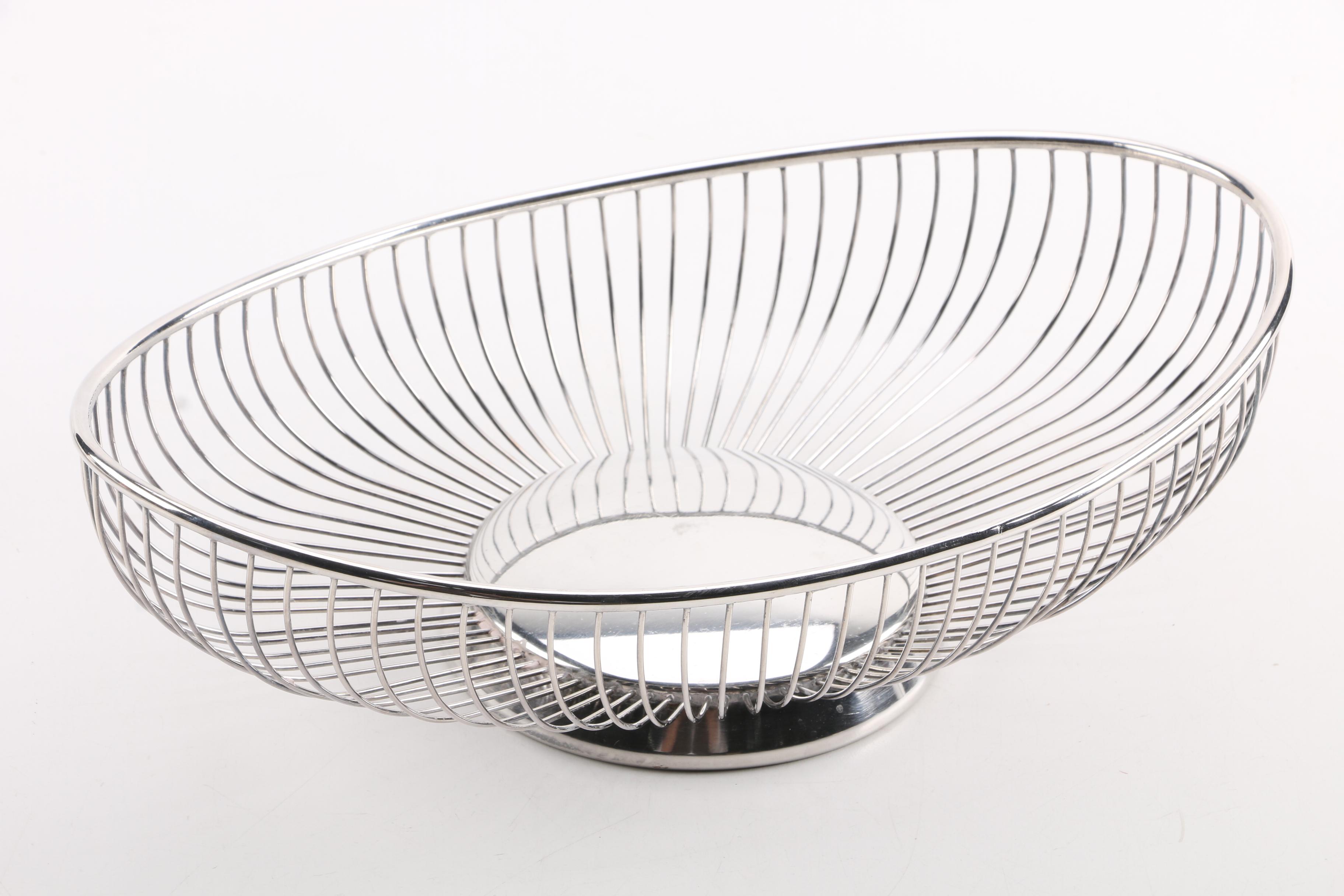Raimond Fruit Basket with Other Silver Plate Serveware