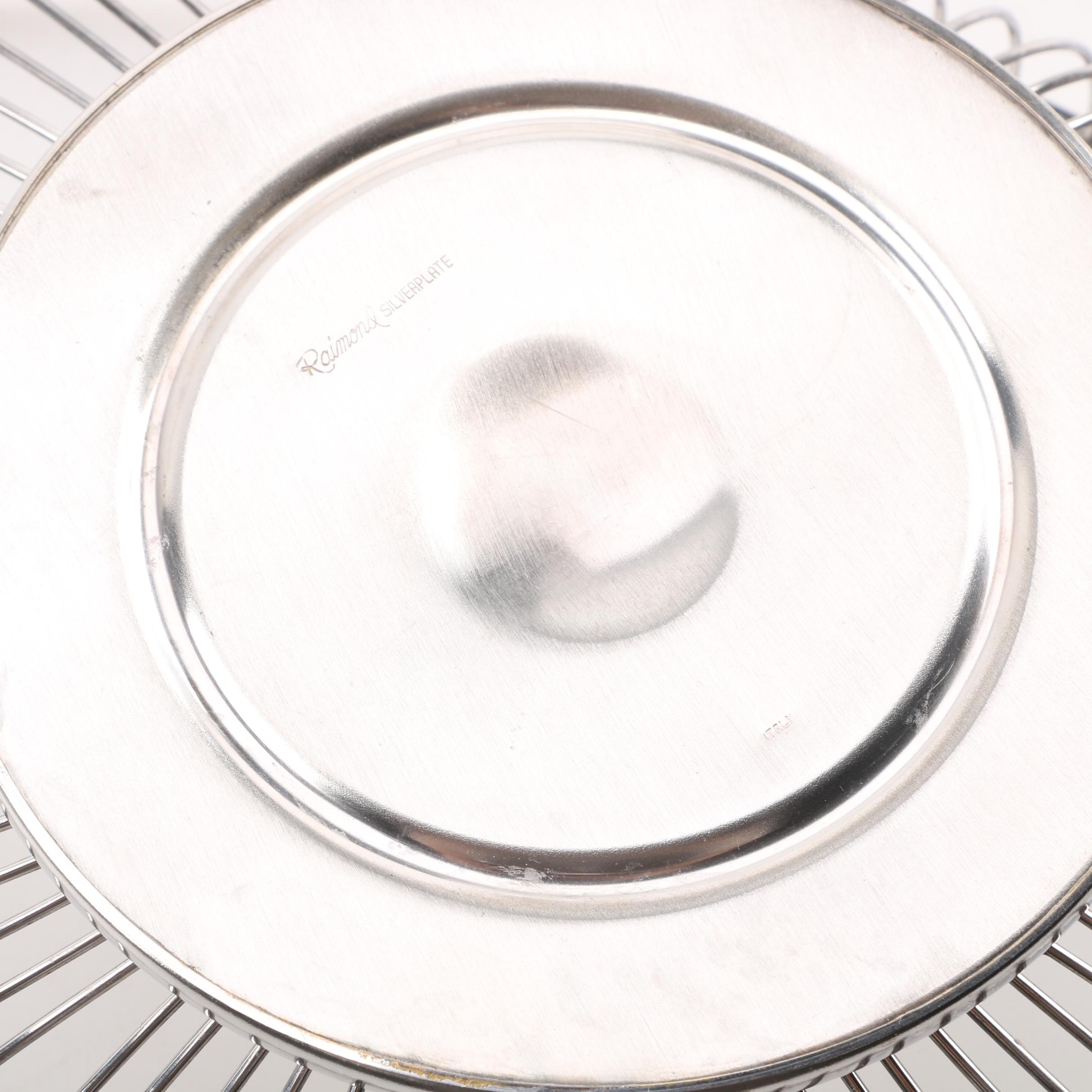 Raimond Fruit Basket with Other Silver Plate Serveware