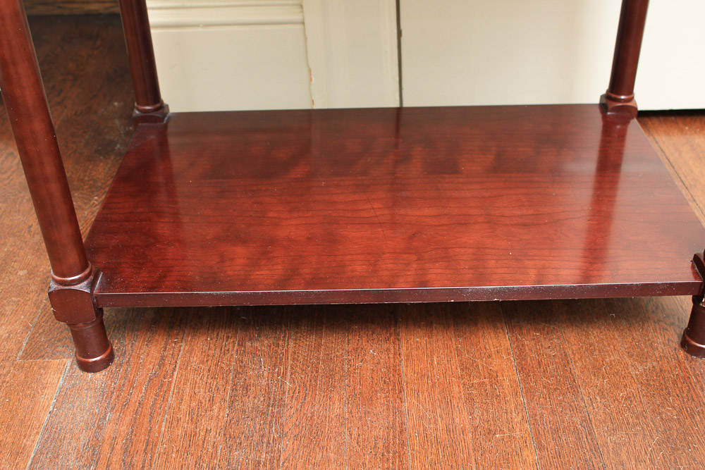 Vintage Federal Style Cherry Étagère with Brass Finials