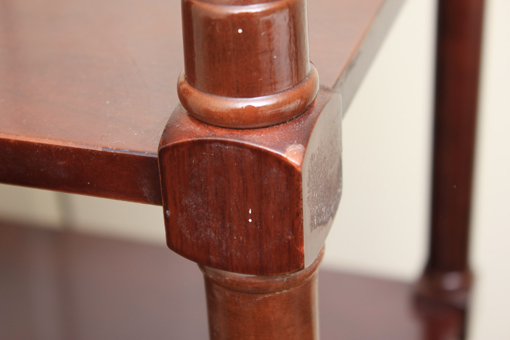 Vintage Federal Style Cherry Étagère with Brass Finials