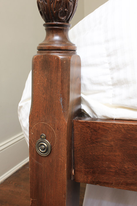 Vintage Mahogany Queen-Sized Four-Poster Bed Frame