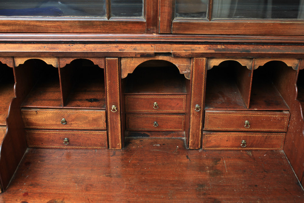 Antique George III Mahogany Secretary Bookcase
