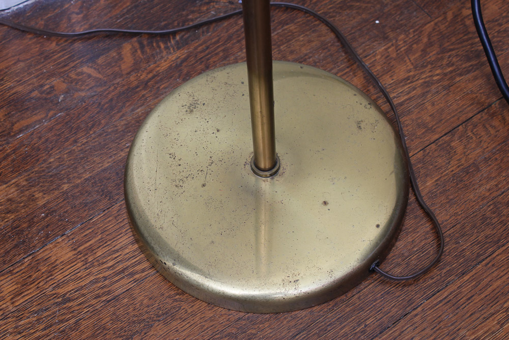 Vintage Gold Tone Clam Shell Shade Floor Lamp