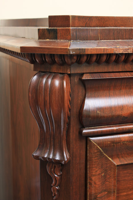 Antique Victorian Empire Style Fall Front Secretaire Abbatant