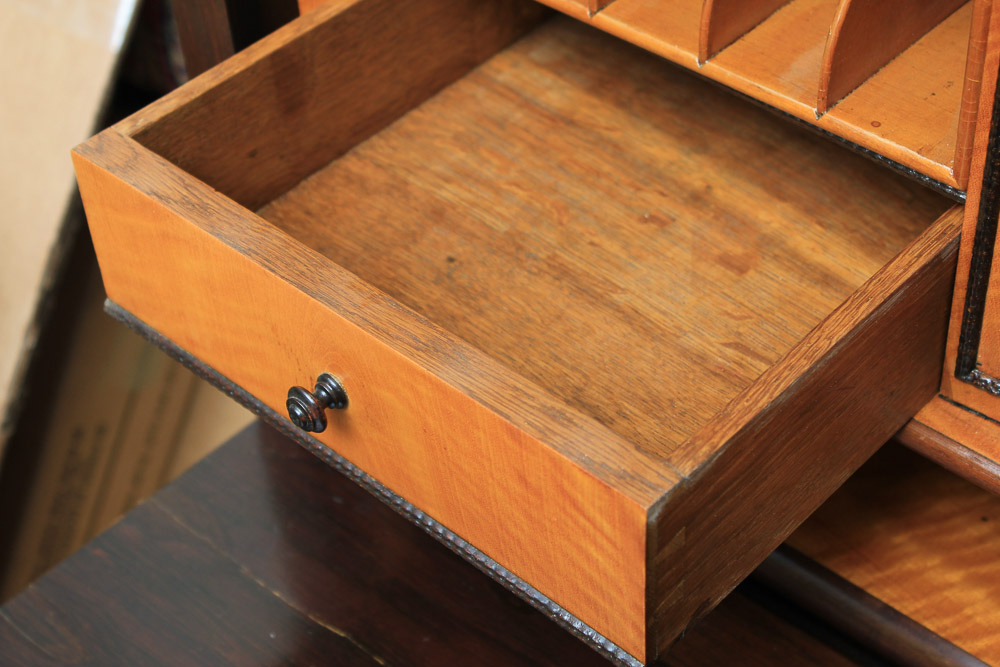 Antique Victorian Empire Style Fall Front Secretaire Abbatant