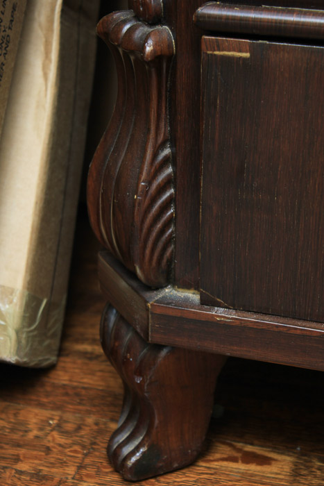 Antique Victorian Empire Style Fall Front Secretaire Abbatant