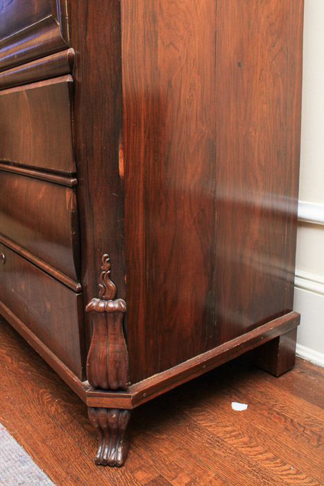 Antique Victorian Empire Style Fall Front Secretaire Abbatant