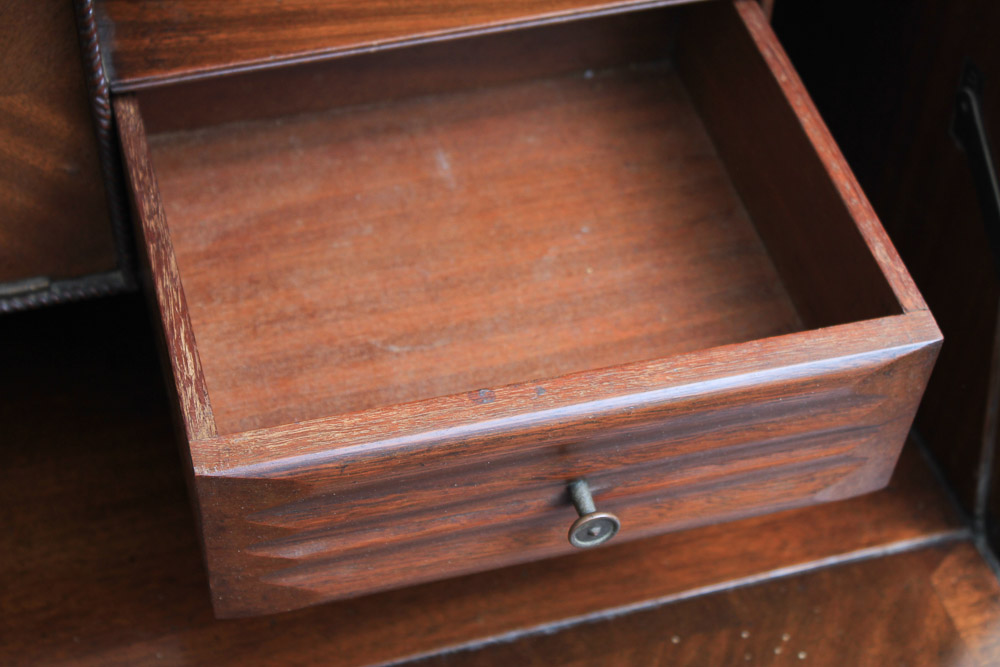 Vintage Queen Anne Style Mahogany Fall Front Secretary Desk on Stand