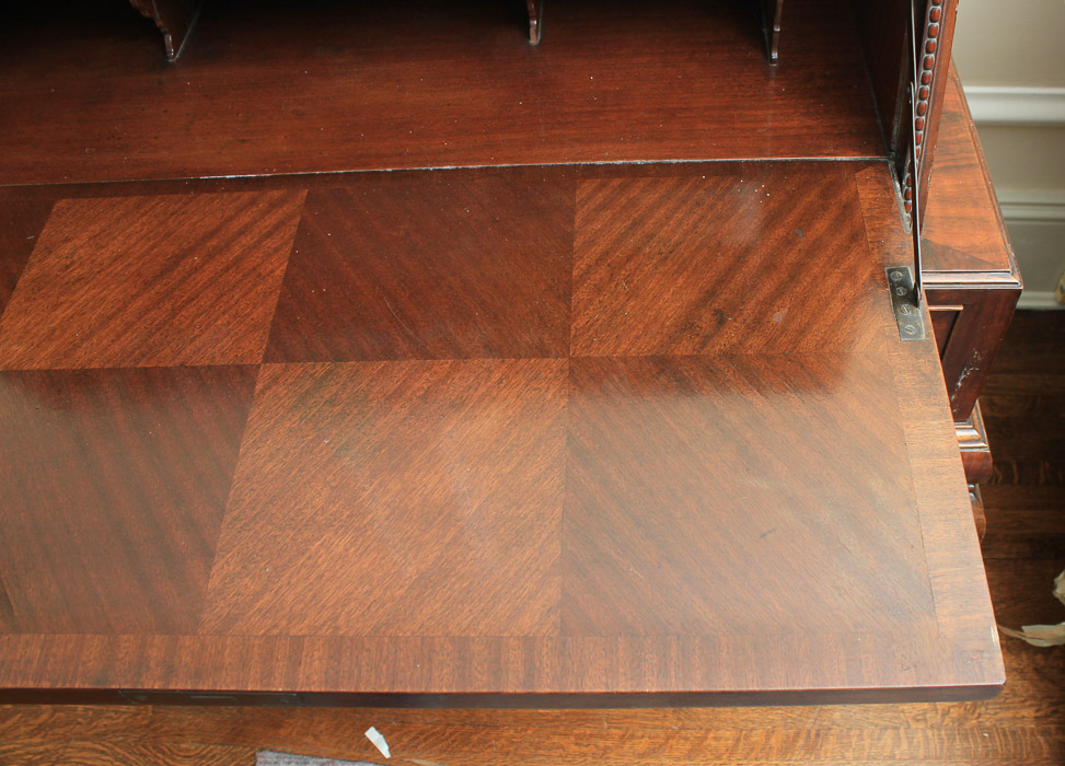 Vintage Queen Anne Style Mahogany Fall Front Secretary Desk on Stand