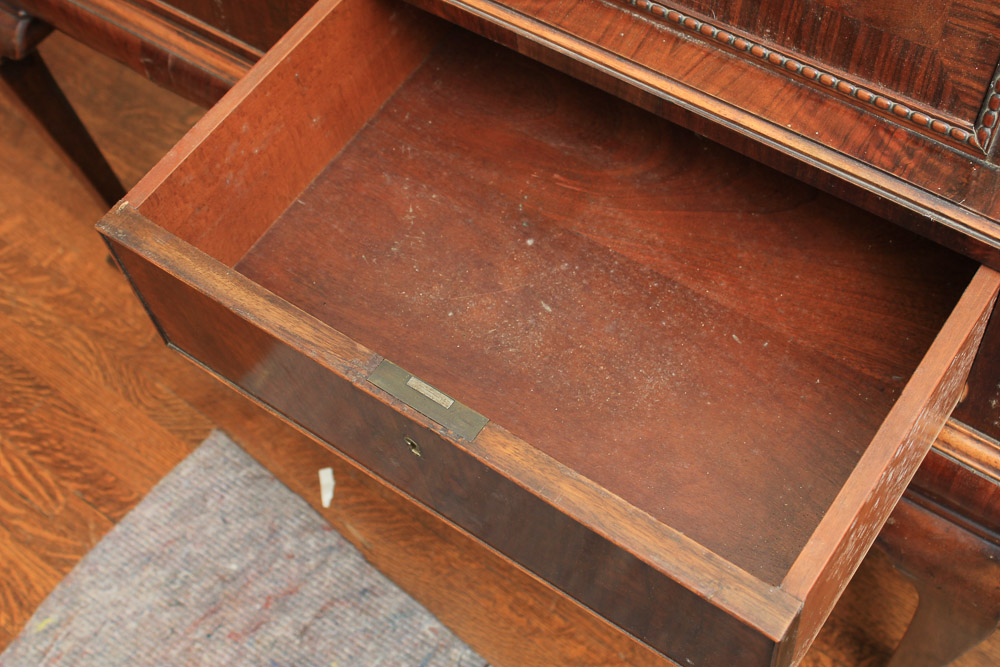 Vintage Queen Anne Style Mahogany Fall Front Secretary Desk on Stand
