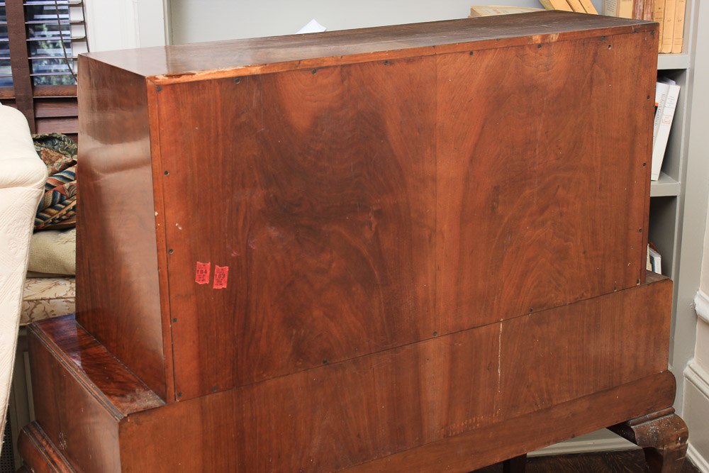 Vintage Queen Anne Style Mahogany Fall Front Secretary Desk on Stand