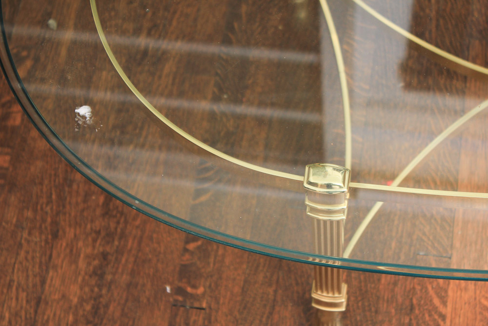 Glass Top Ornate Coffee Table