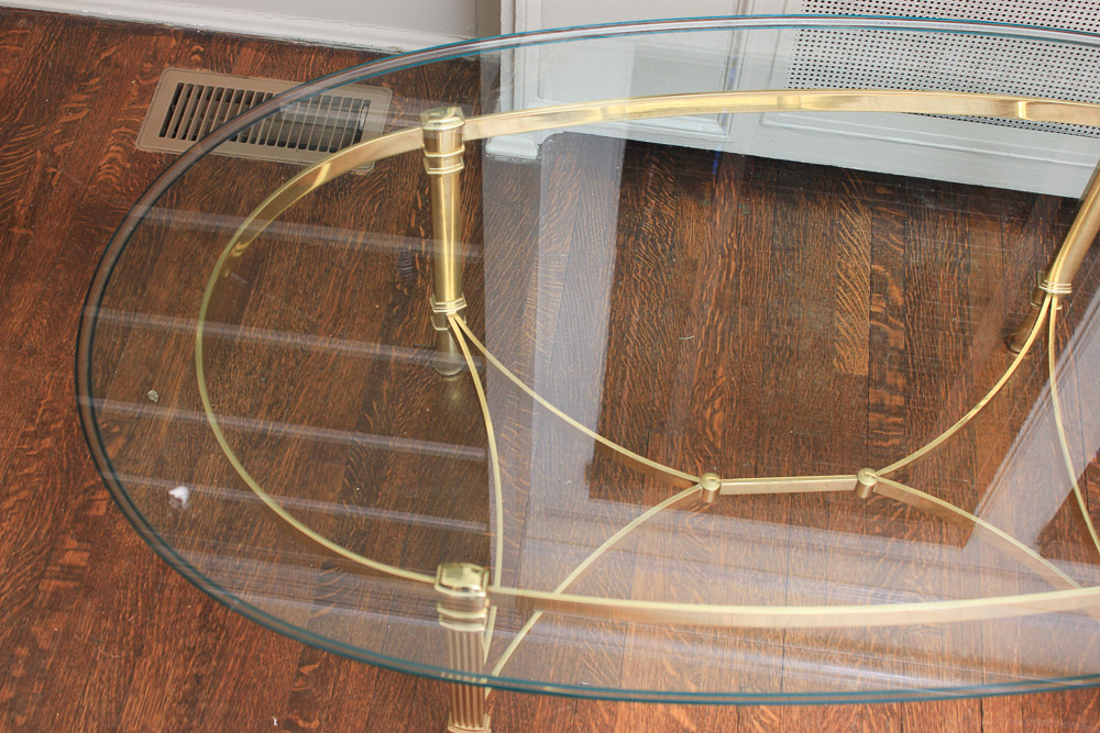 Glass Top Ornate Coffee Table