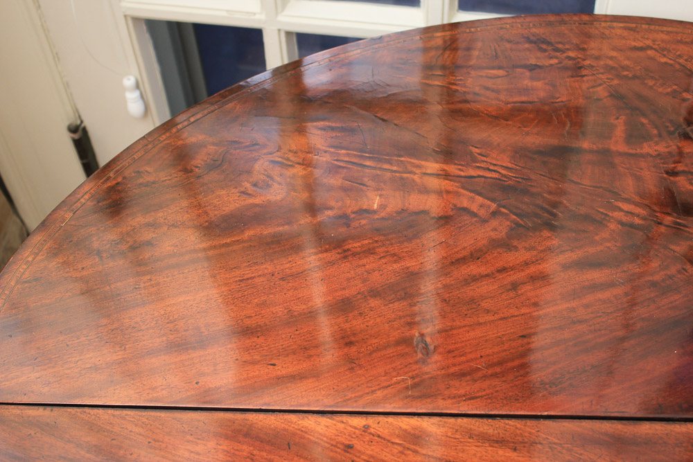 Antique George III Mahogany Demilune Game Table