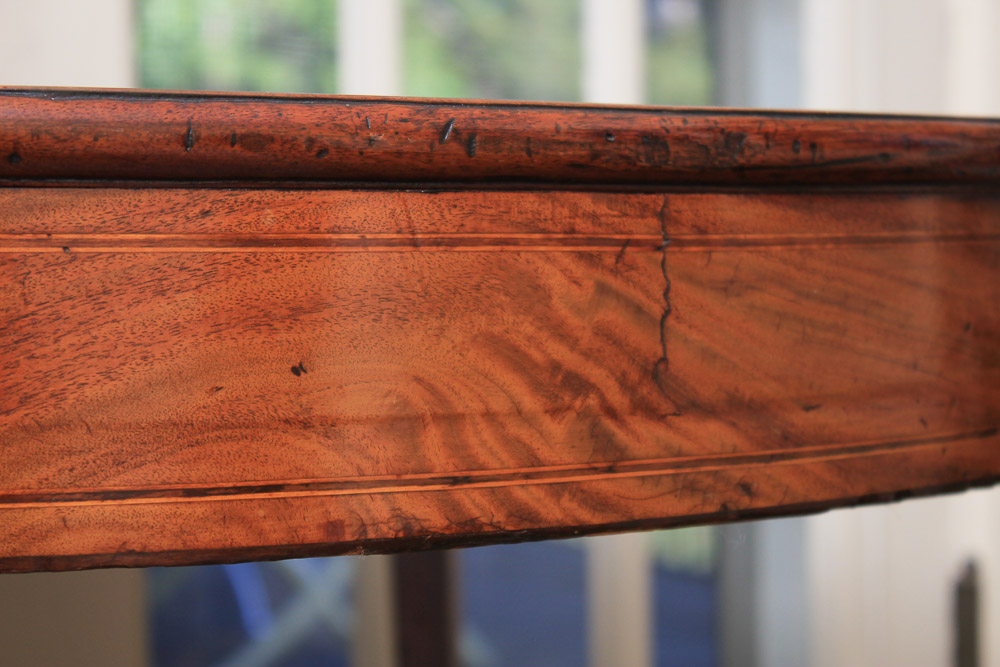 Antique George III Mahogany Demilune Game Table