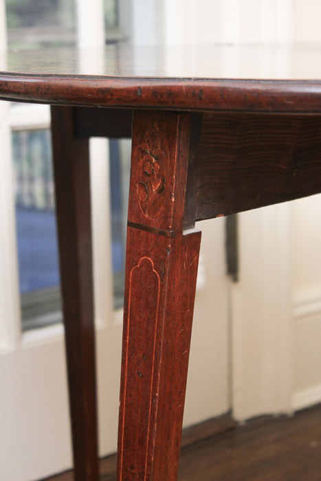 Antique George III Mahogany Demilune Game Table