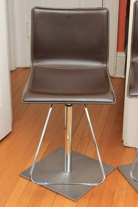 Modern Faux Leather Bar Stools