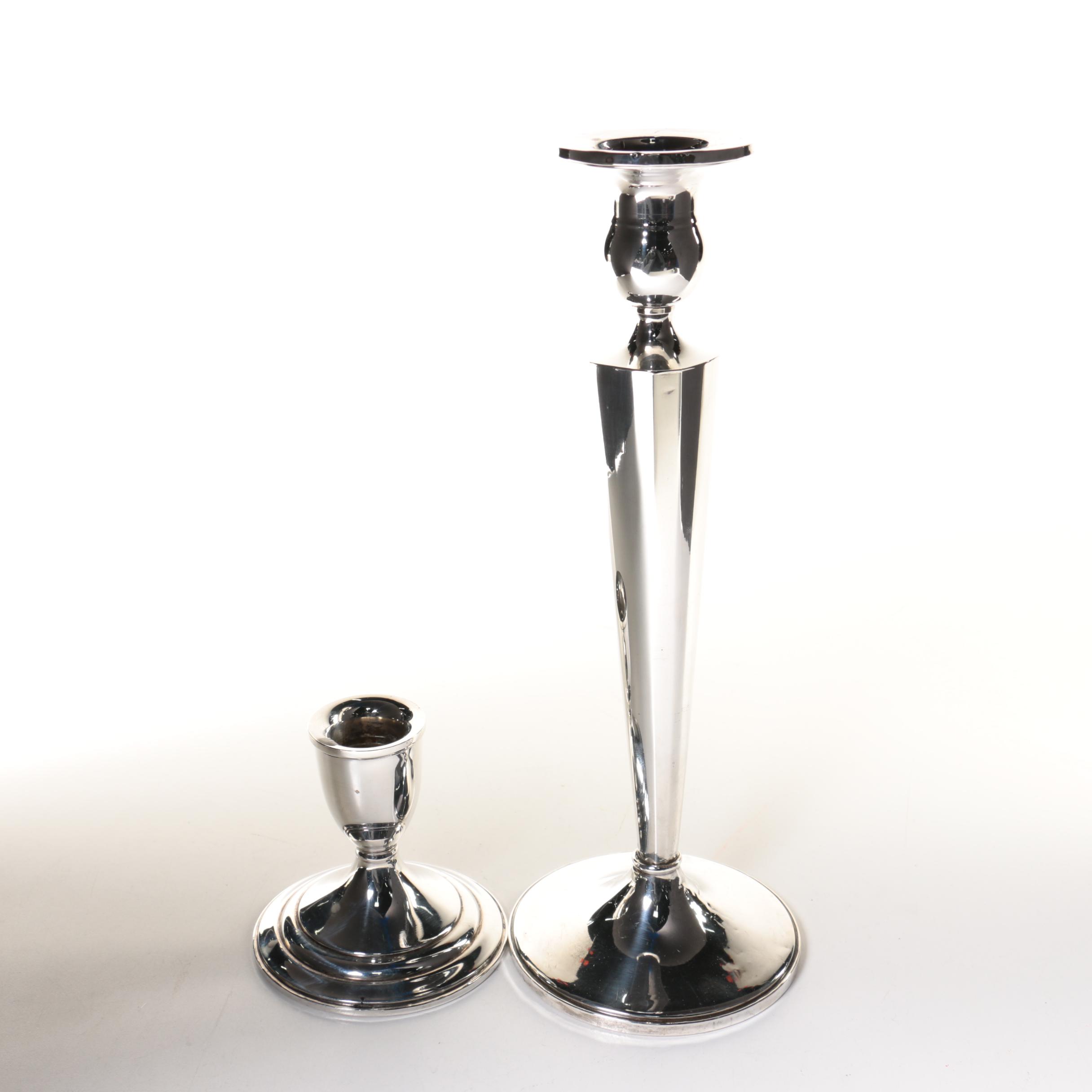 Fisher Silversmiths and Preisner Weighted Sterling Silver Candleholders