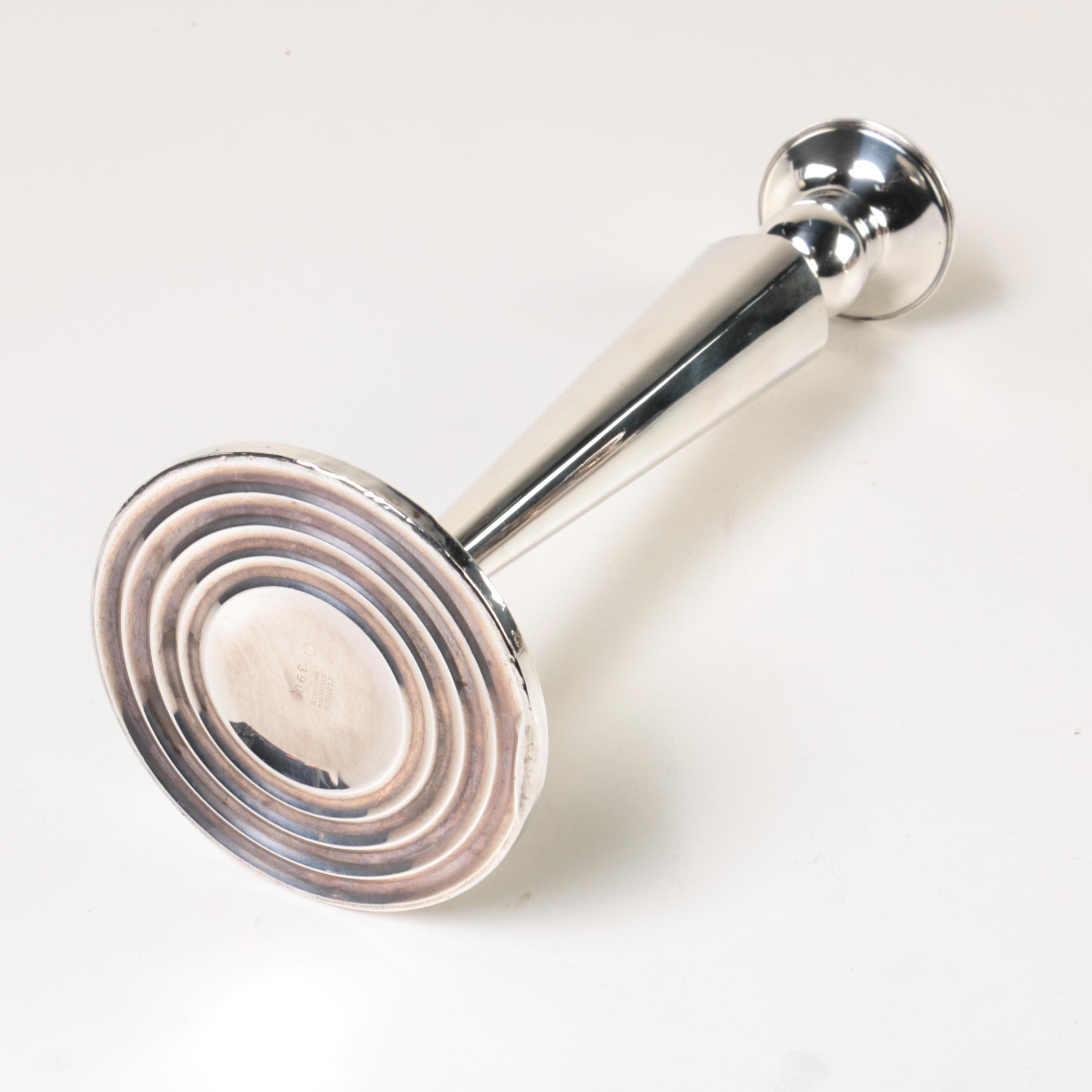 Fisher Silversmiths and Preisner Weighted Sterling Silver Candleholders