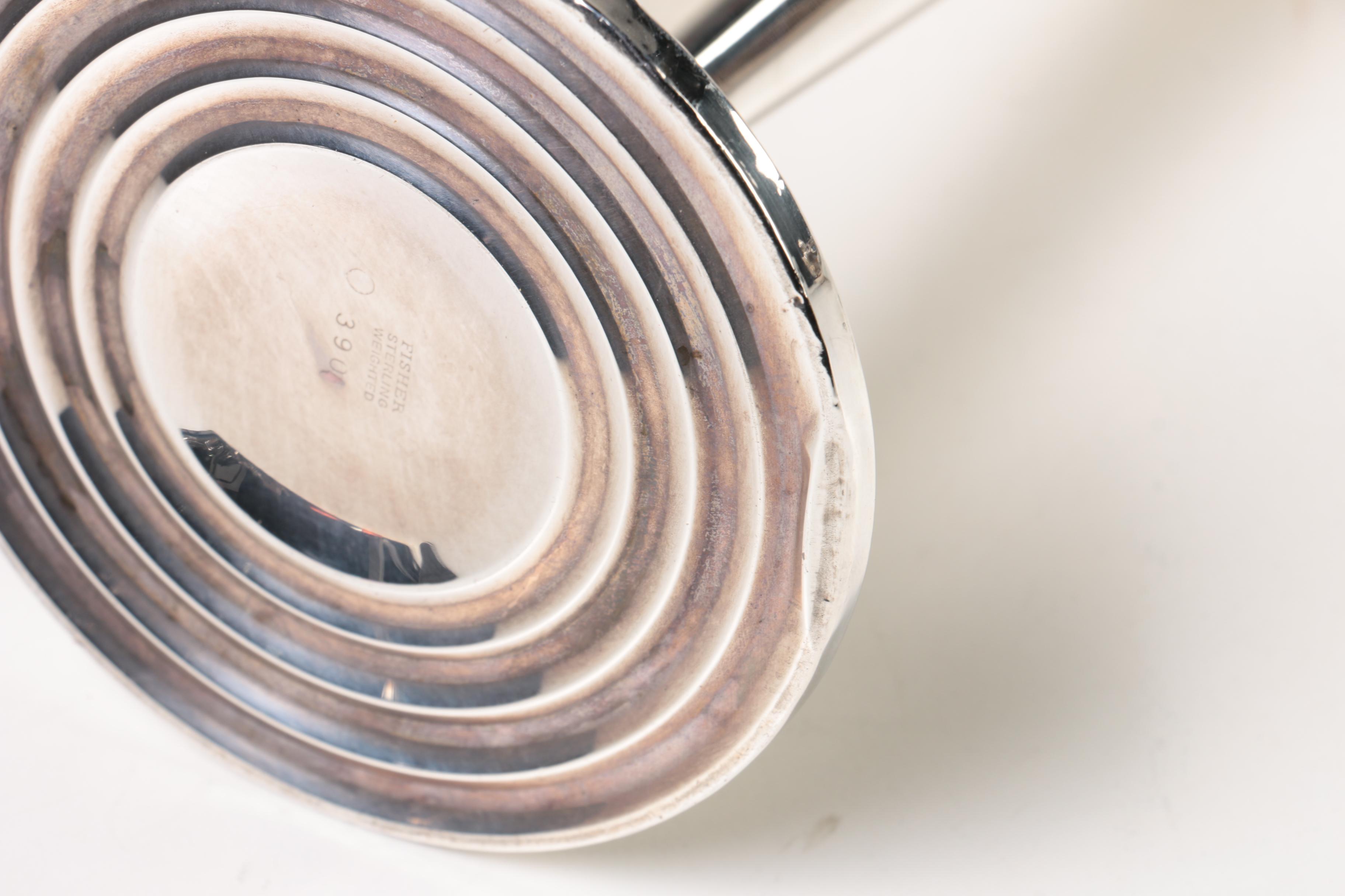 Fisher Silversmiths and Preisner Weighted Sterling Silver Candleholders