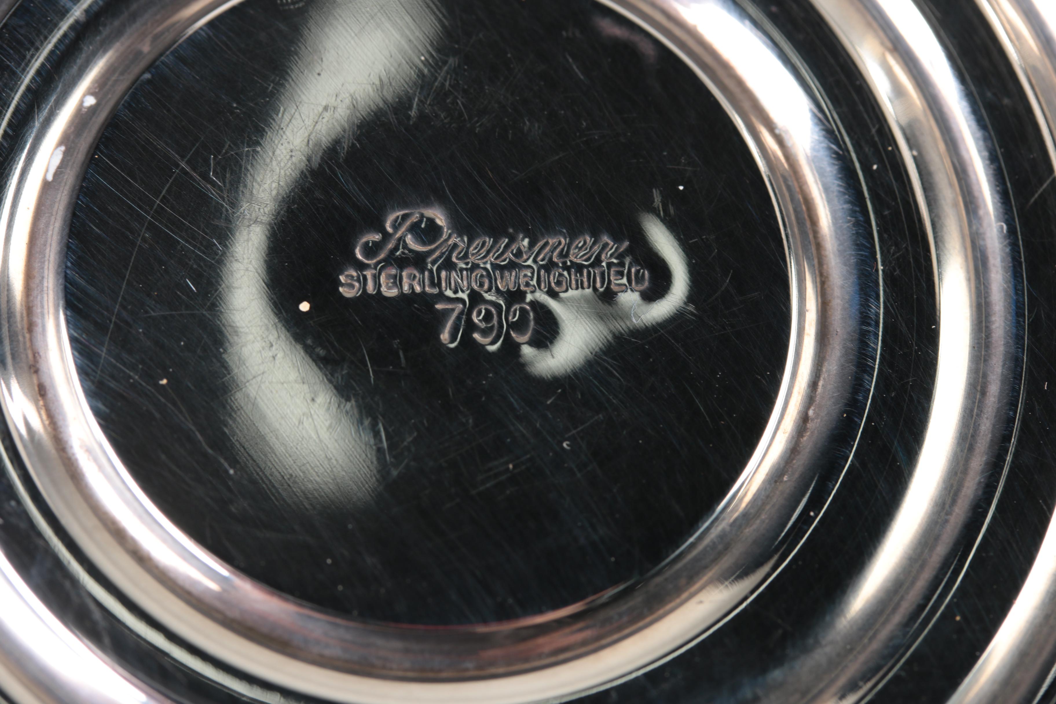 Fisher Silversmiths and Preisner Weighted Sterling Silver Candleholders