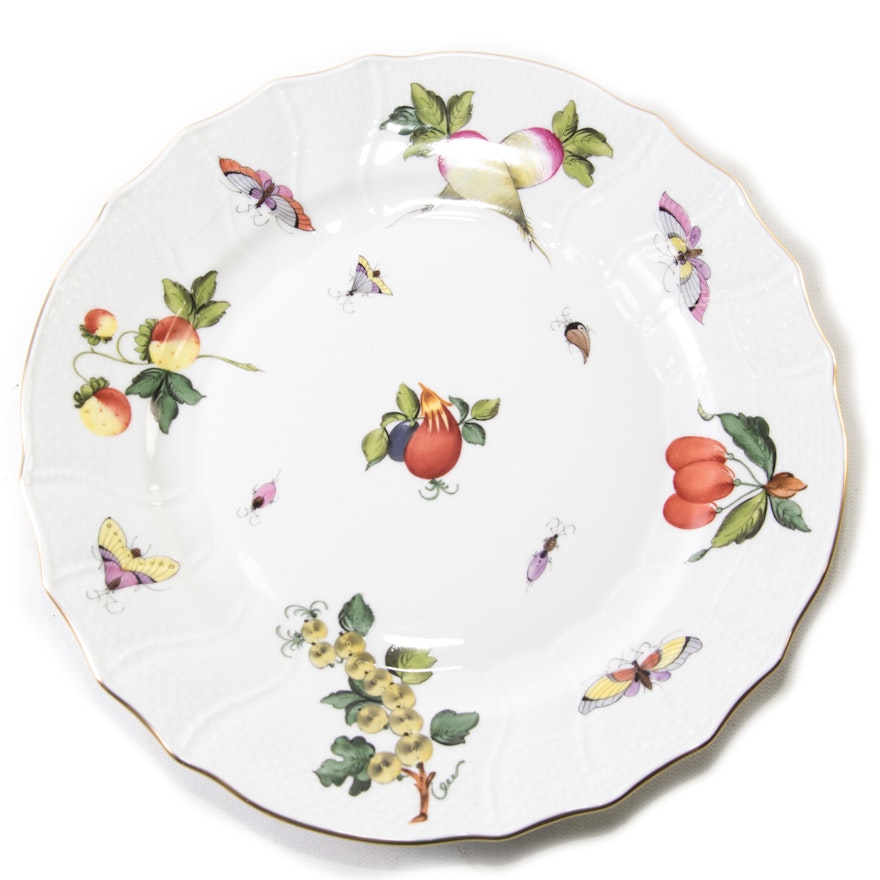 Herend Hand-Painted "Fruits and Flowers" Decorative Plate