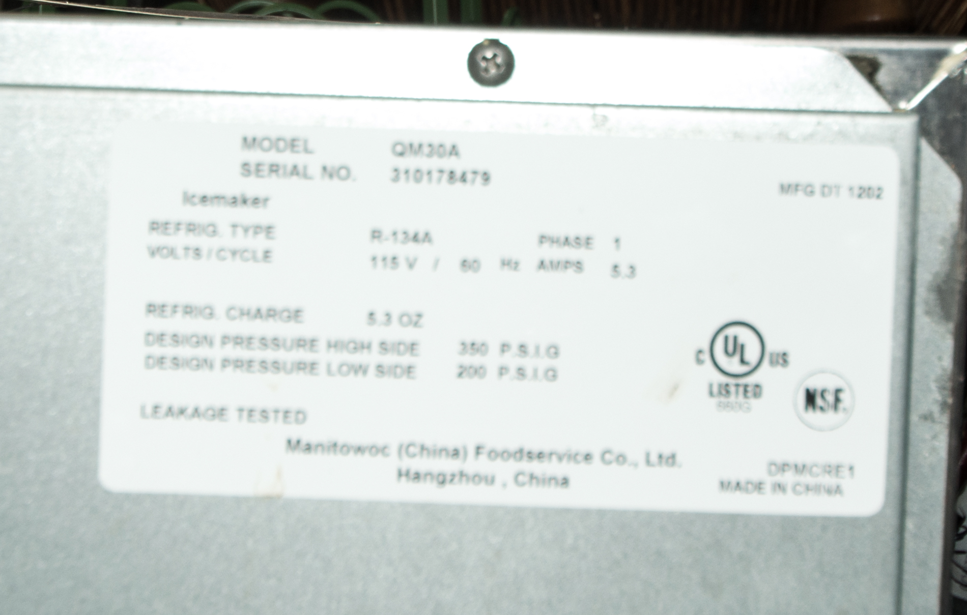 Manitowoc Commercial Ice Machine