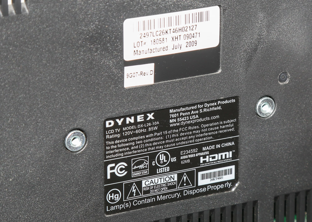 25" Dynex  Television